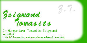 zsigmond tomasits business card